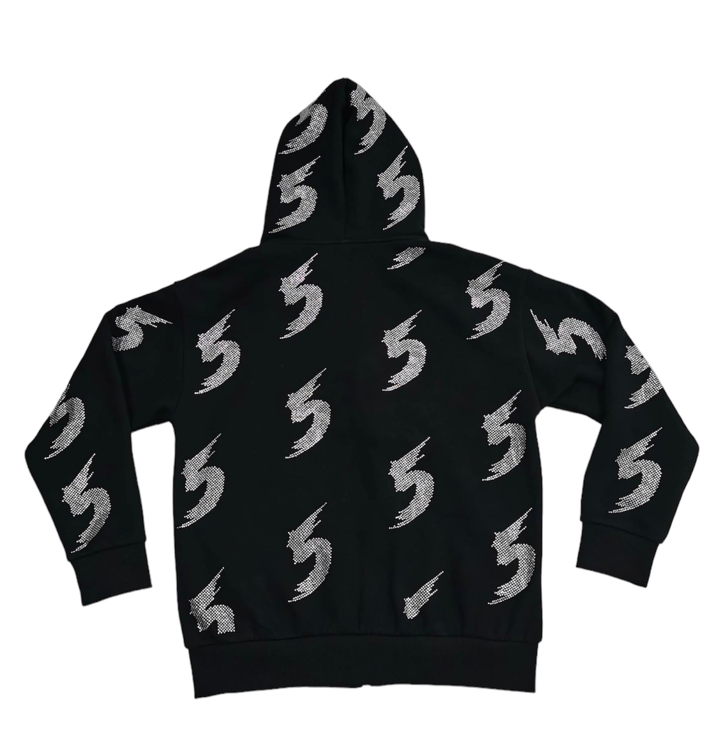 555 FULL-ZIP RHINESTONE HOODIE