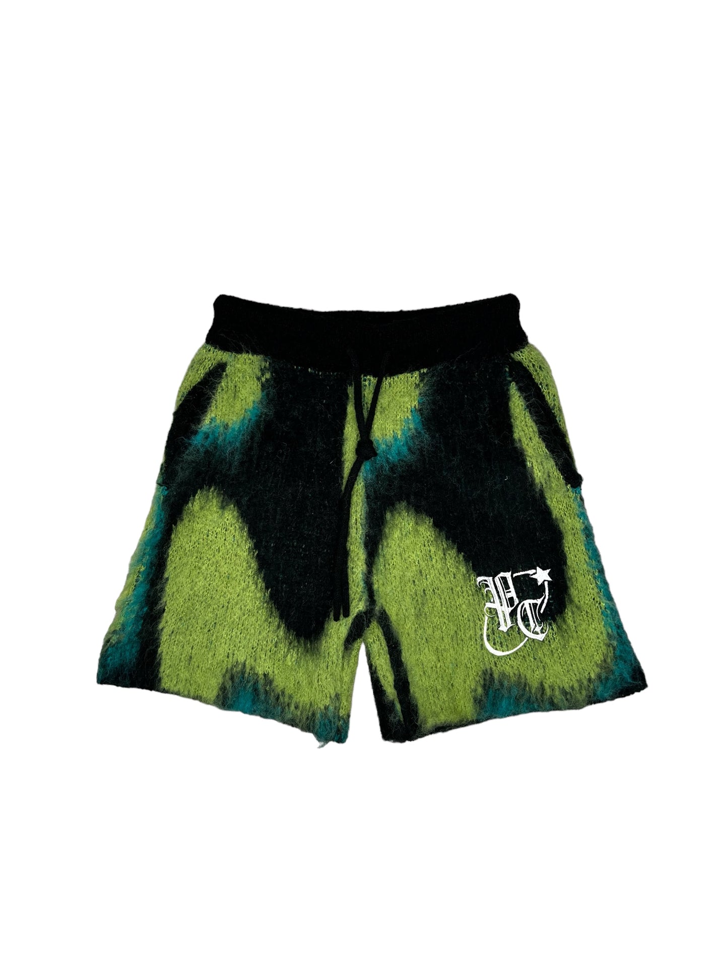 GREEN MOHAIR SHORTS (READY TO SHIP)