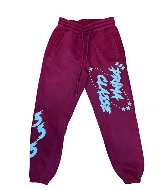 Burgundy "555" Sweatpants