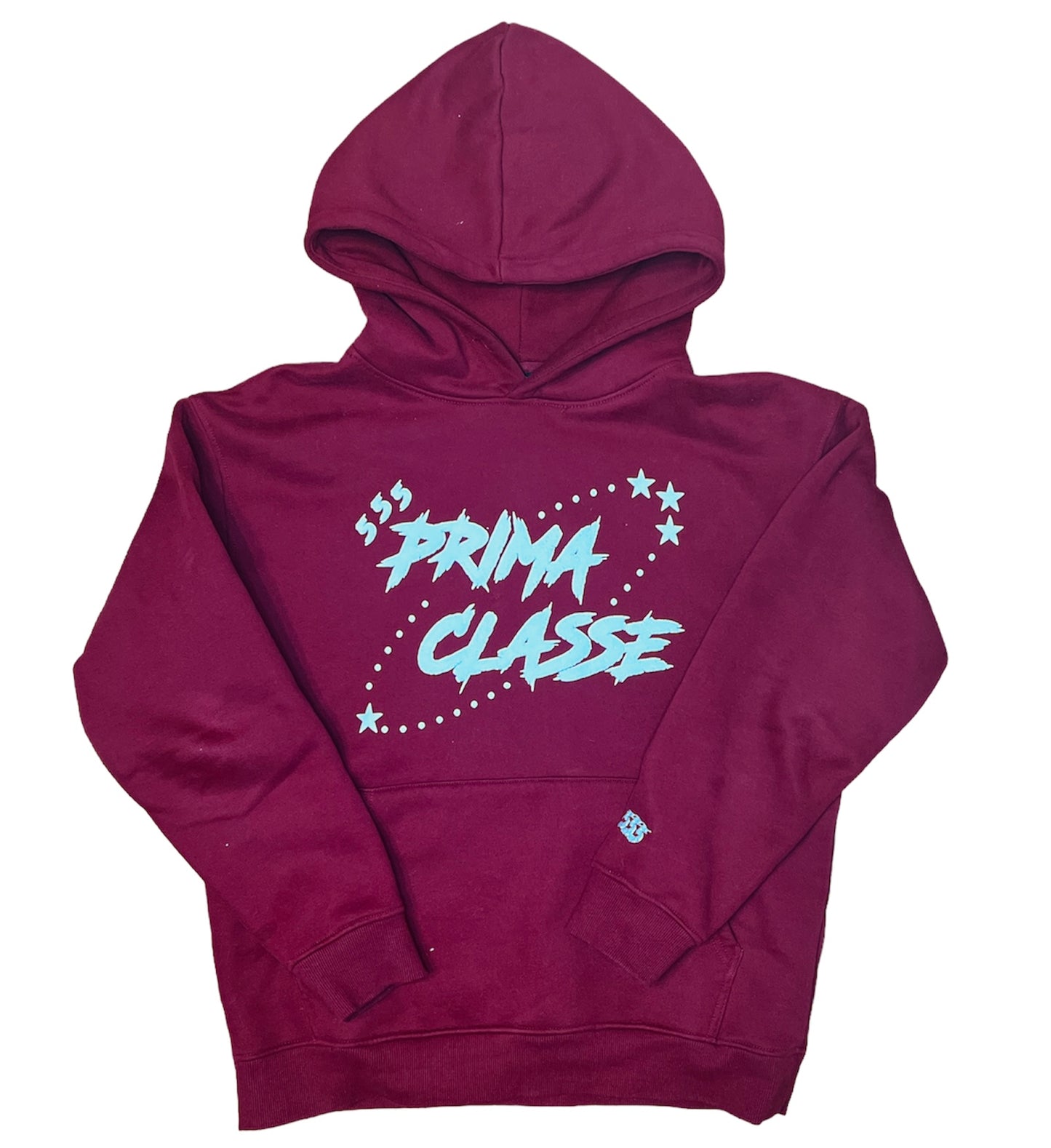 Burgundy "555" hoodie